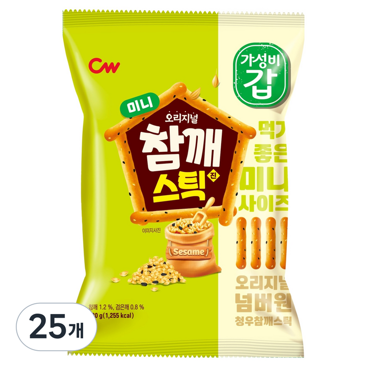 청우식품 미니참깨스틱, 280g, 25개