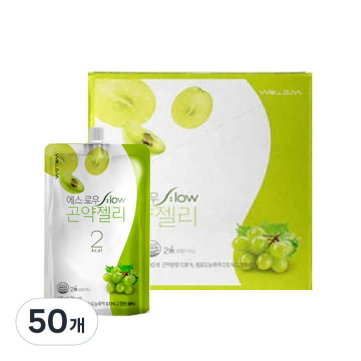 에스로우 곤약젤리(2kcal) 청포도, 50개, 130ml