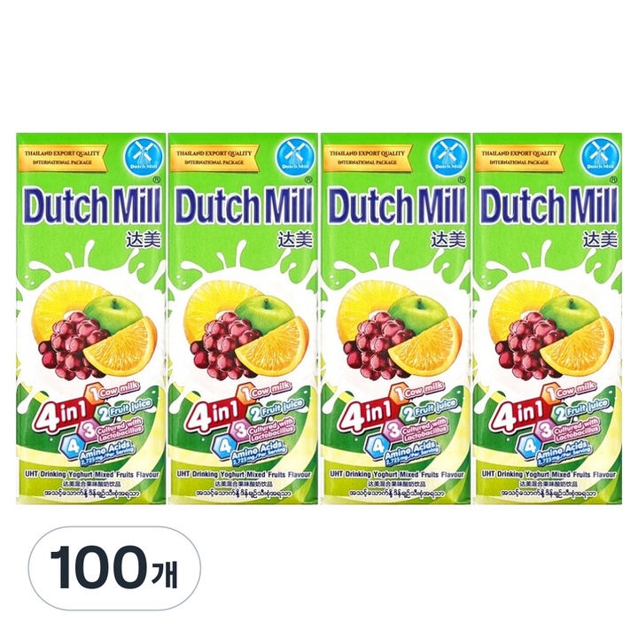 더치밀 요거트 드링크 믹스후르츠맛, 100개, 180ml