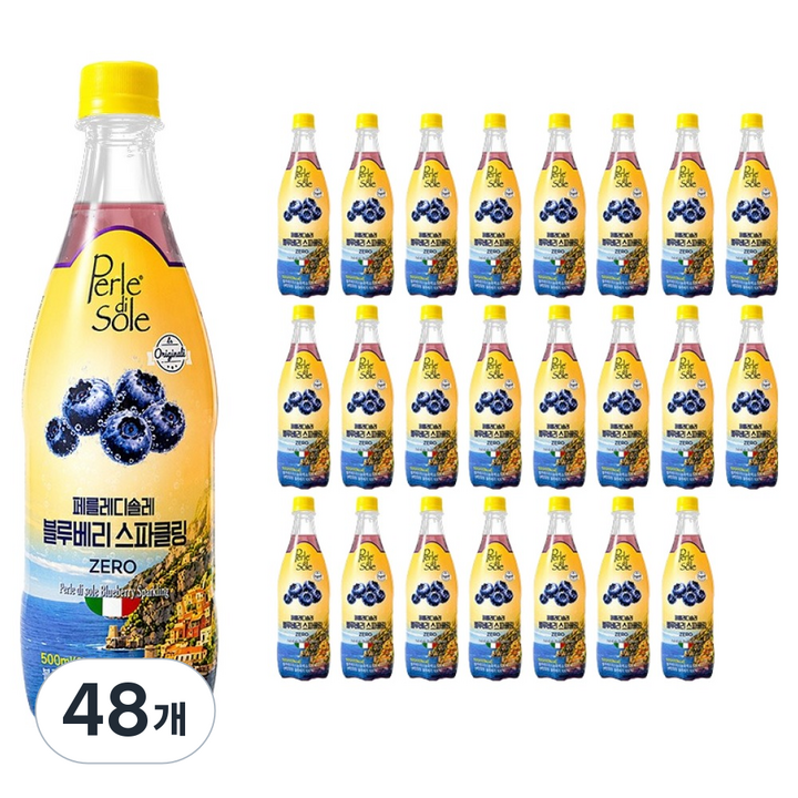 페를레디솔레 블루베리 스파클링 음료, 48개, 500ml