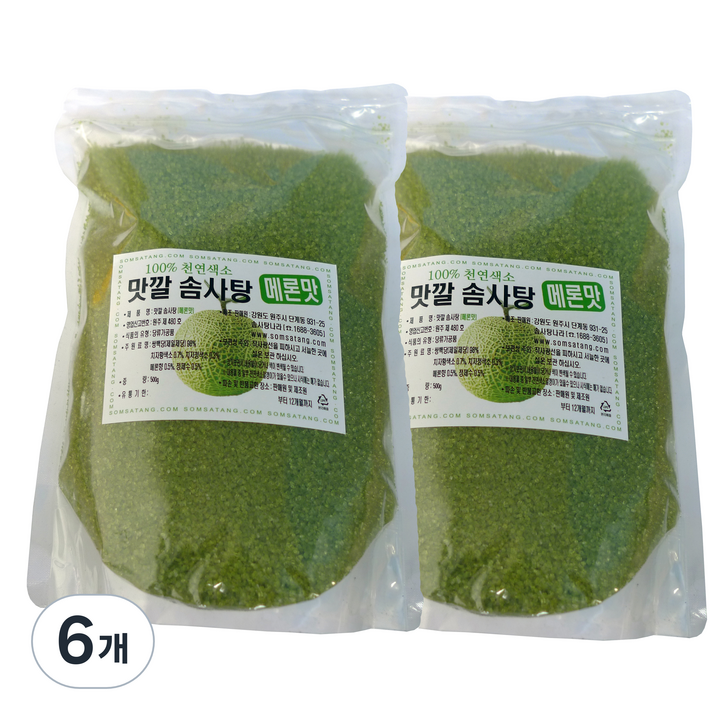맛깔 설탕 솜사탕 전용 설탕 메론맛, 500g, 6개
