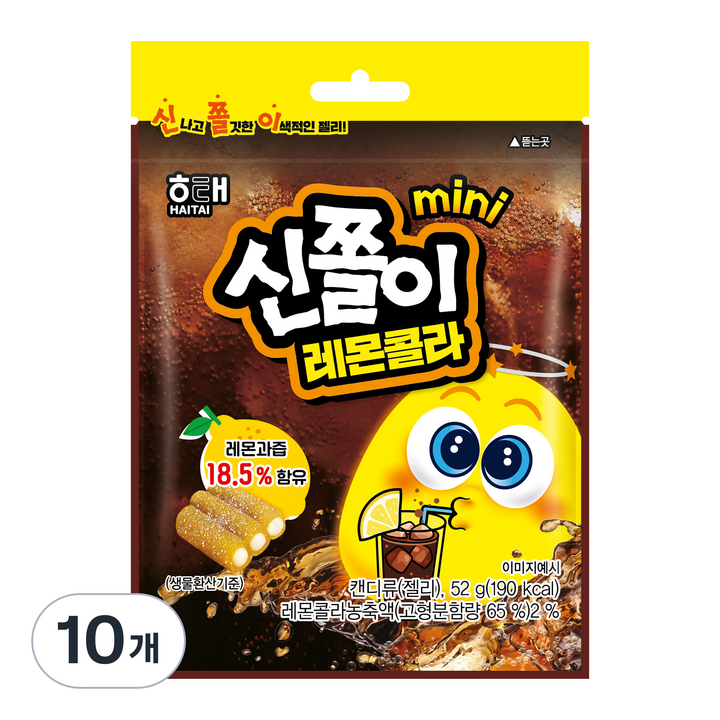 해태제과 신쫄이 미니 레몬콜라, 10개, 52g