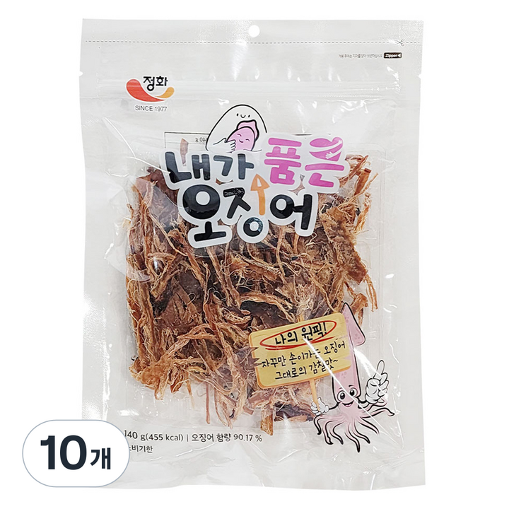 정화식품 내가 품은 오징어, 140g, 10개