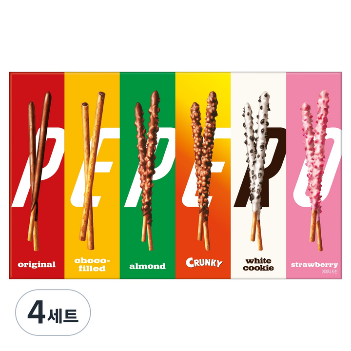 빼빼로 샘플러 6종 258g, 4세트