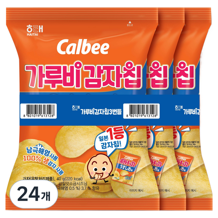 가루비 감자칩 오리지널, 40g, 24개