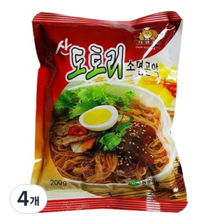 다람쥐 산도토리소면곤약, 200g, 4개