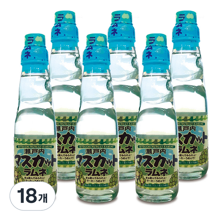 사이토 청포도 라무네 구슬 사이다, 200ml, 18개