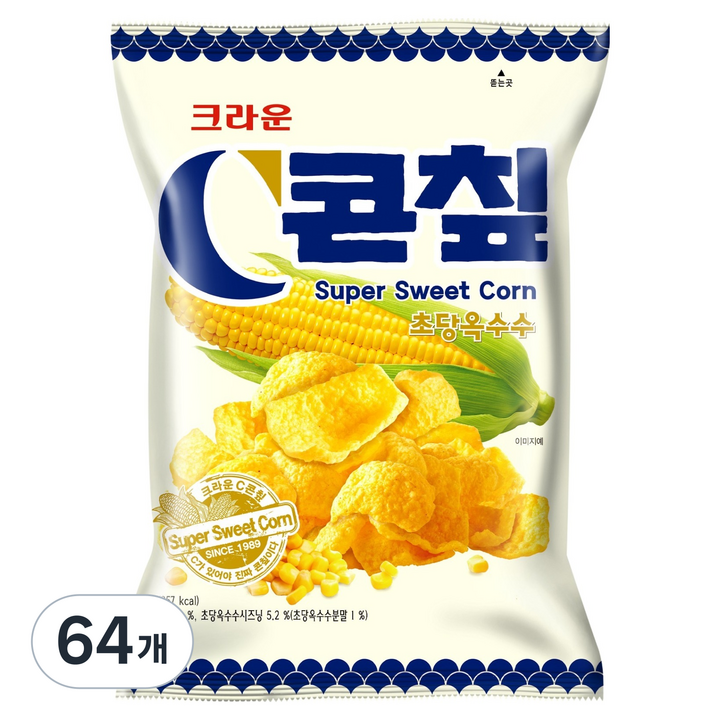 콘칲 초당옥수수 과자, 70g, 64개