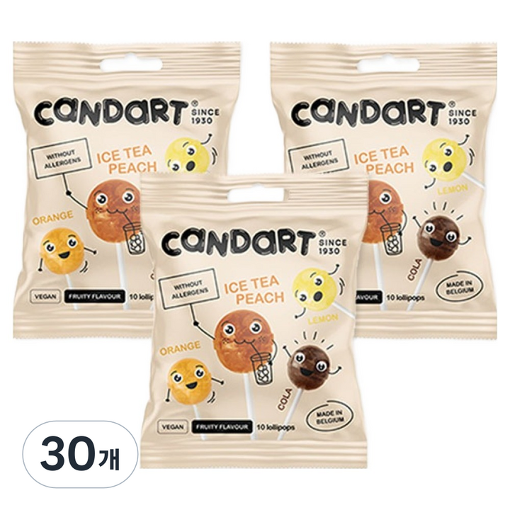 위니비니 비건 소프트드링크 롤리팝, 120g, 30개