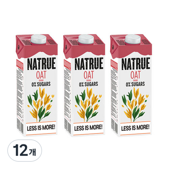 NATRUE 오트 0% 슈가 드링크, 1L, 12개