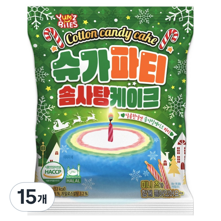 슈가파티 솜사탕 케이크, 15개, 13g