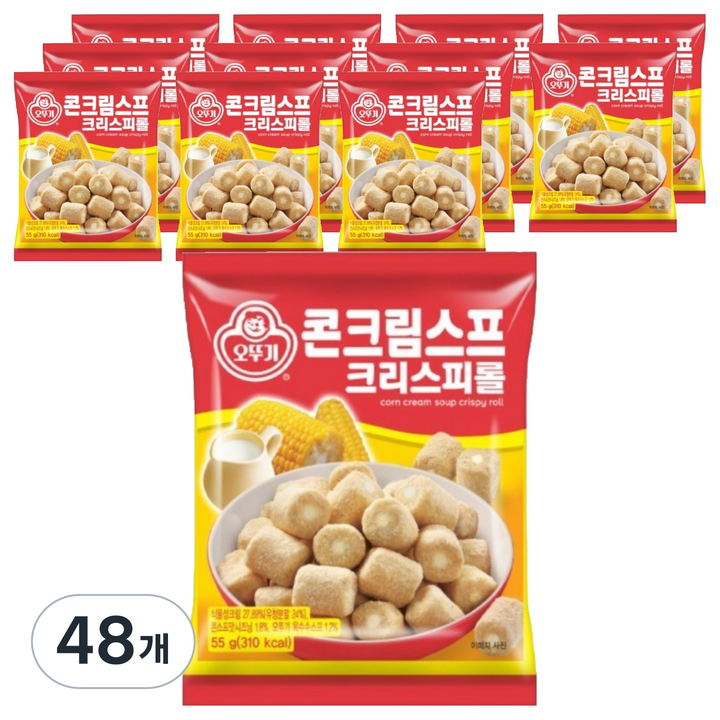 오뚜기 콘크림스프 크리스피롤, 55g, 48개