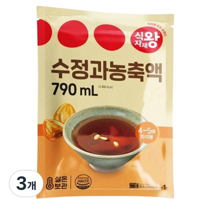 식자재왕 수정과농축액, 790ml, 3개