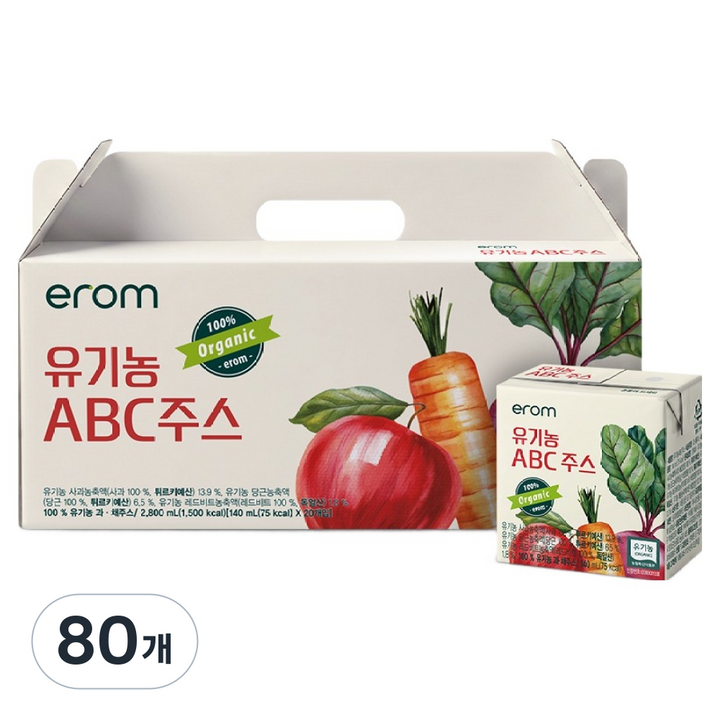 이롬 유기농 ABC주스, 80개, 140ml