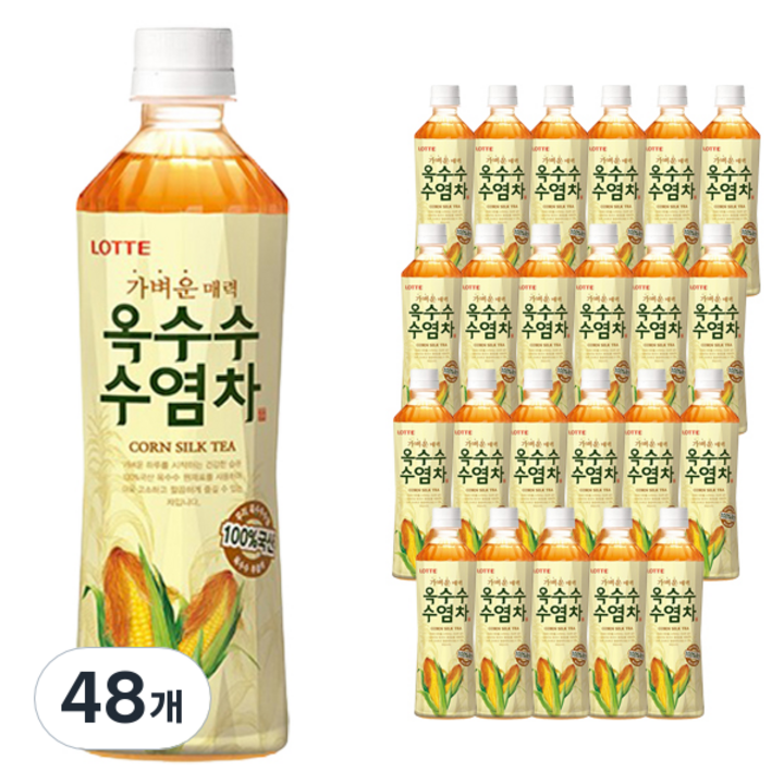 롯데칠성음료 가벼운 매력 옥수수 수염차, 500ml, 48개