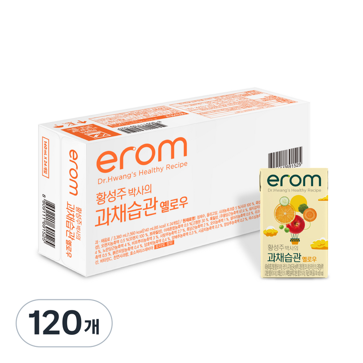 이롬 과채습관 옐로, 140ml, 120개