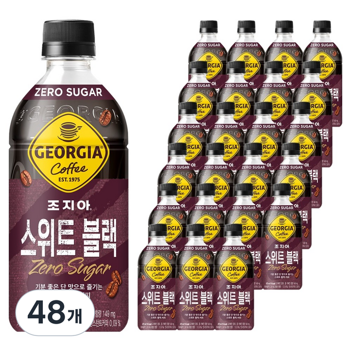조지아 스위트 블랙 제로 커피, 470ml, 48개
