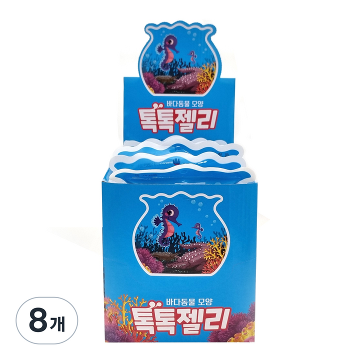 바다동물 모양 톡톡젤리 10p, 8개, 168g