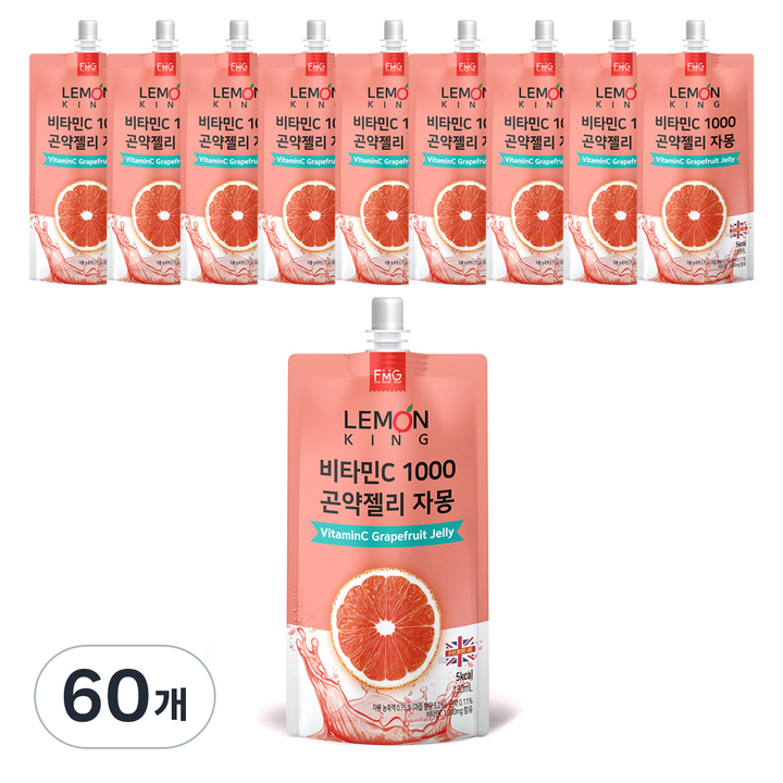 레몬킹 비타민C 1000 곤약젤리 자몽, 130ml, 60개