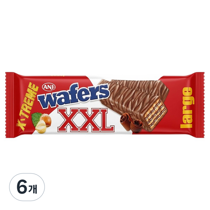 애니 엑스엑스엘 코코아 헤이즐넛크림 웨이퍼, 6개, 50g