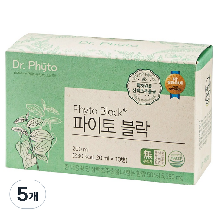 닥터파이토 파이토블락, 200ml, 5개