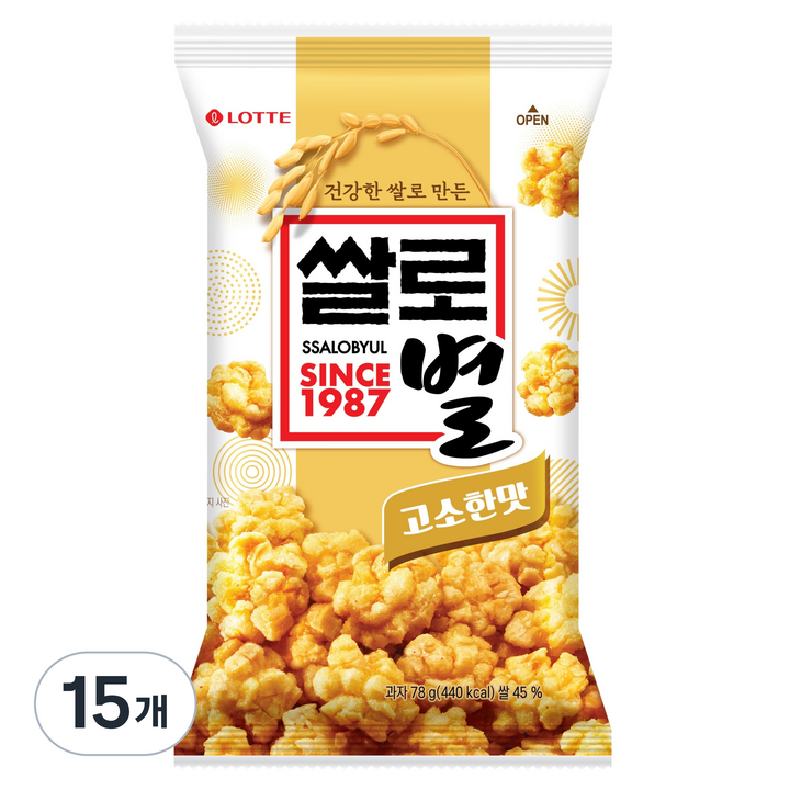 롯데웰푸드 쌀로별 고소한맛, 78g, 15개