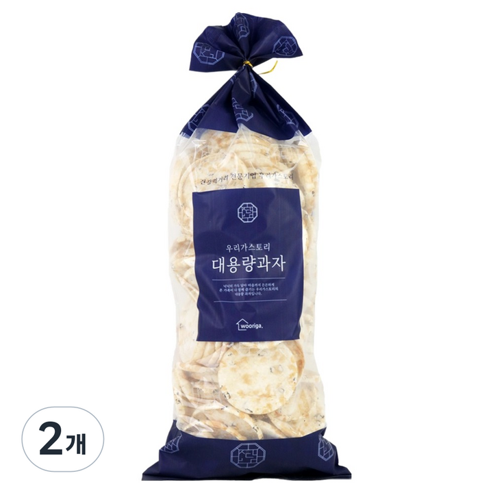 우리가스토리 구운 흑미 누룽지 통곡물 쌀과자, 500g, 2개