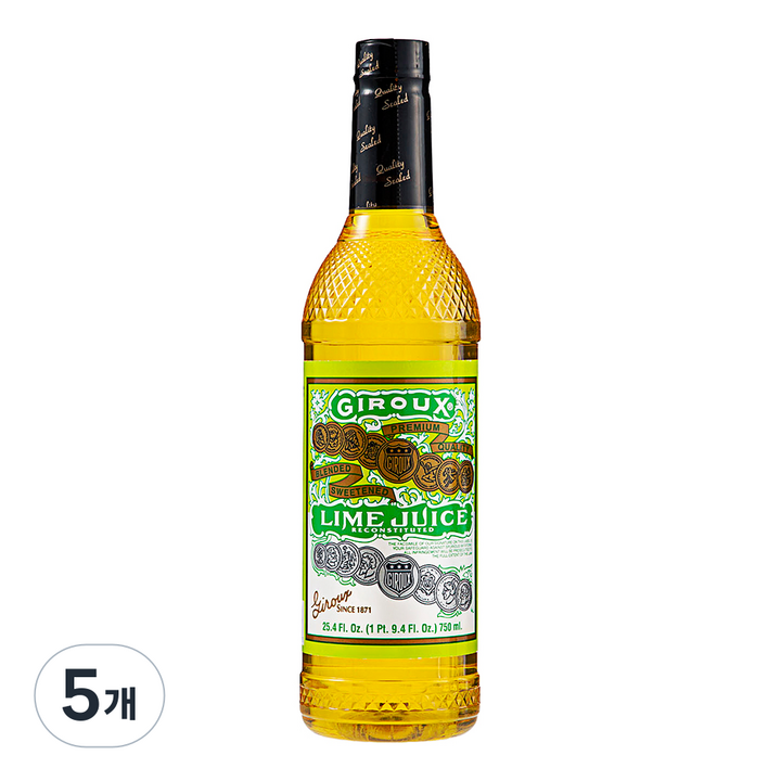 지룩스 라임 주스, 750ml, 5개