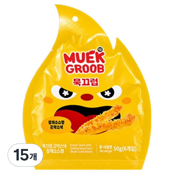 묵끄럽 마라곤약스낵 참깨소스맛, 50g, 15개