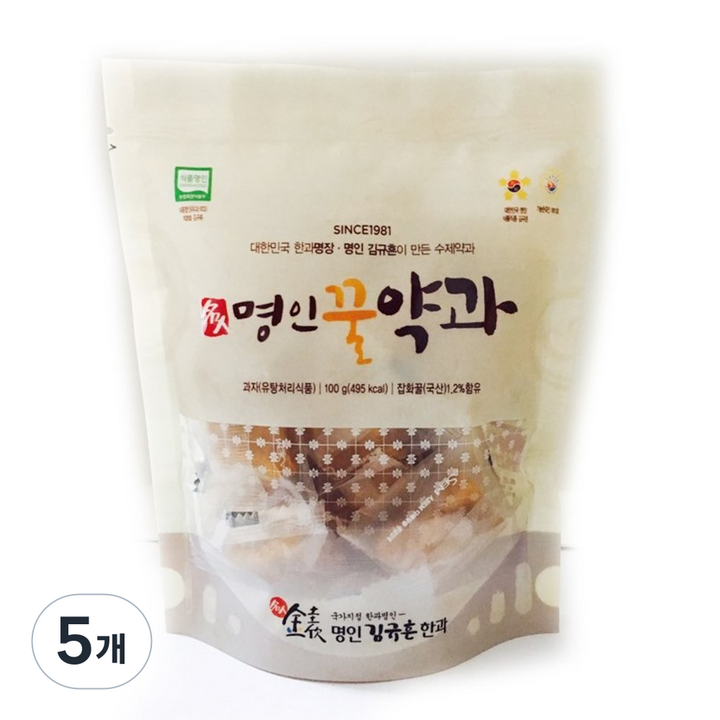 김규흔한과 명인 꿀약과, 100g, 5개