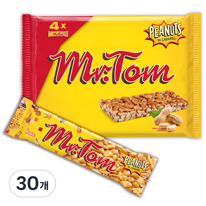 비건에너지바 미스터톰 피넛바 4p, 160g, 30개