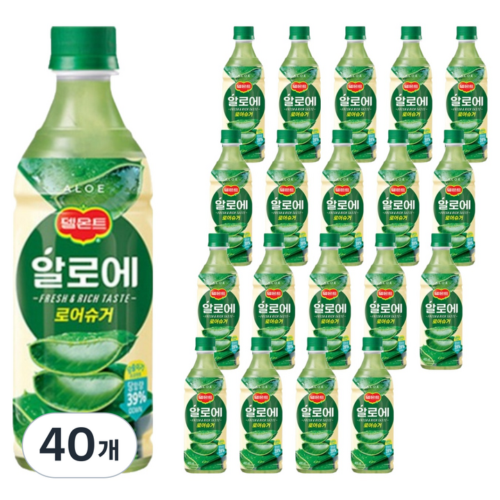 델몬트 알로에 로어슈거, 400ml, 40개