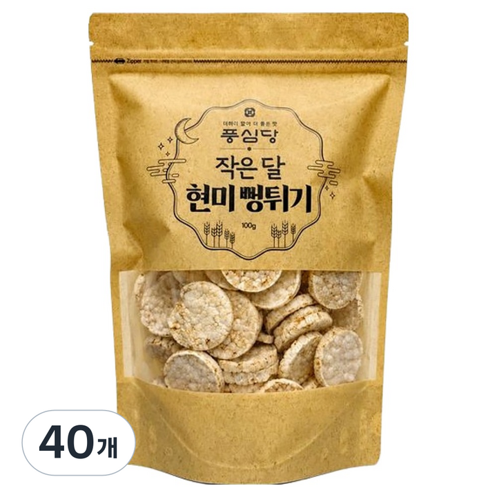 풍심당 국내산 현미 뻥튀기, 40개, 100g