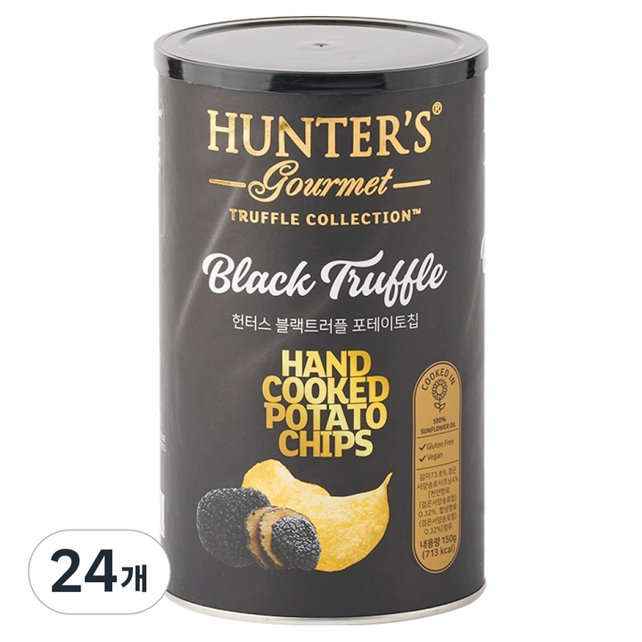 헌터스고메 수제 감자칩 블랙트러플, 150g, 24개
