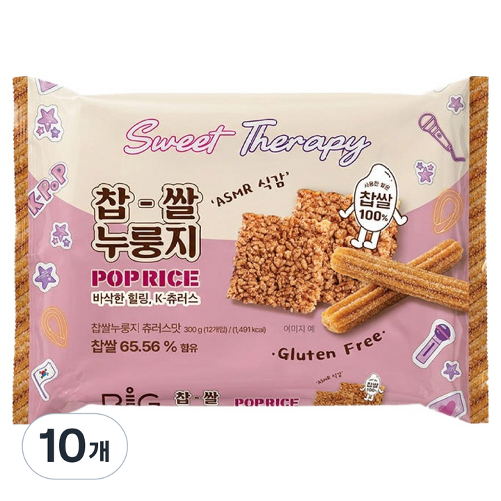 메고지고 찹쌀누룽지 츄러스 쌀과자, 10개, 300g