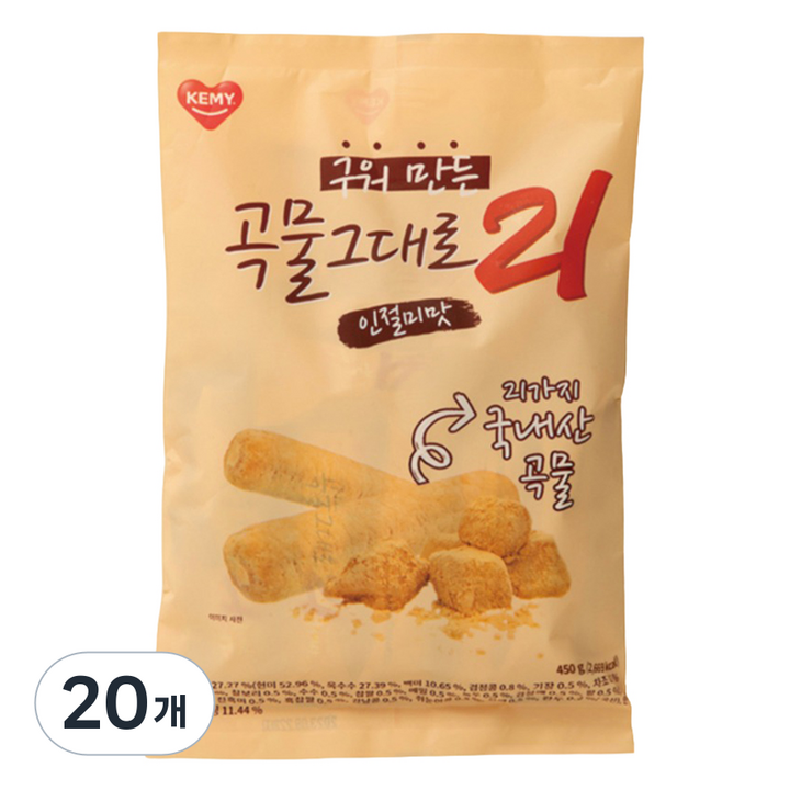 곡물그대로21 구워만든 곡물그대로 21 인절미, 20개, 450g