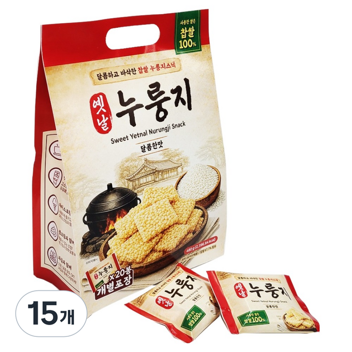 에이플러스 옛날 누룽지 달콤한맛, 480g, 15개