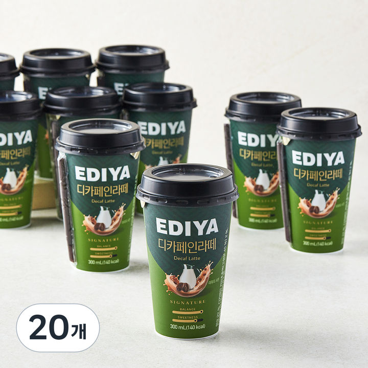 이디야 디카페인라떼, 20개, 300ml
