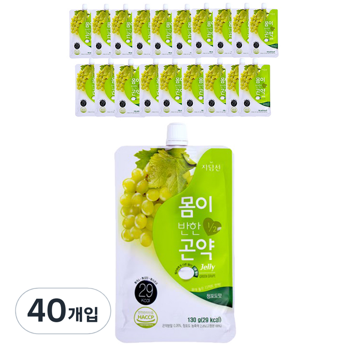 자담선 몸이반한 곤약젤리 청포도맛, 130ml, 40개