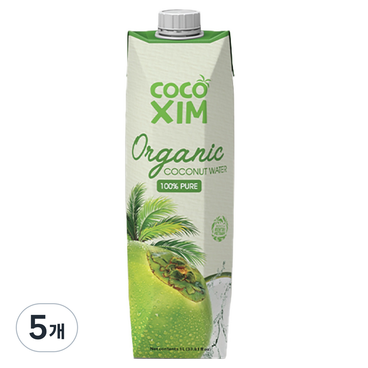 코코씸 유기농 코코넛 워터, 1L, 5개