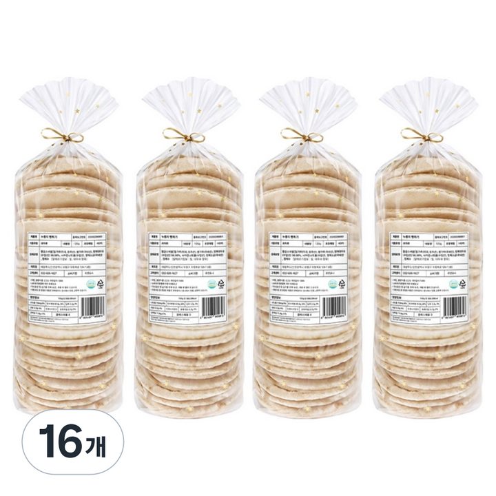 대삼민속식품 바삭한 누룽지뻥튀기, 120g, 16개