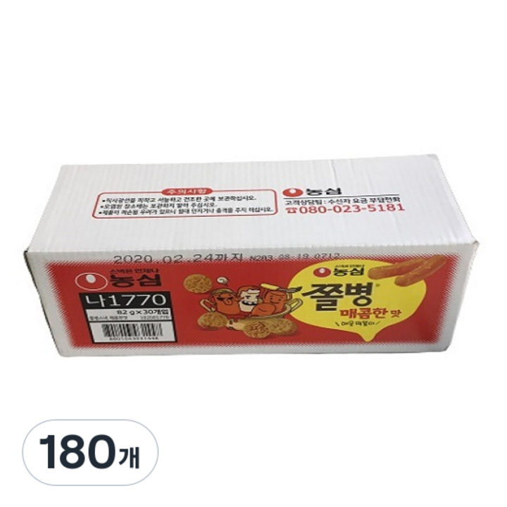 쫄병스낵 매콤한 맛, 82g, 180개