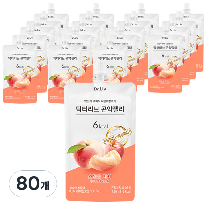 닥터리브 곤약젤리 스위트피치, 150g, 80개