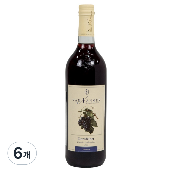반나멘 유기농 도른펠더 포도주스, 6개, 750ml