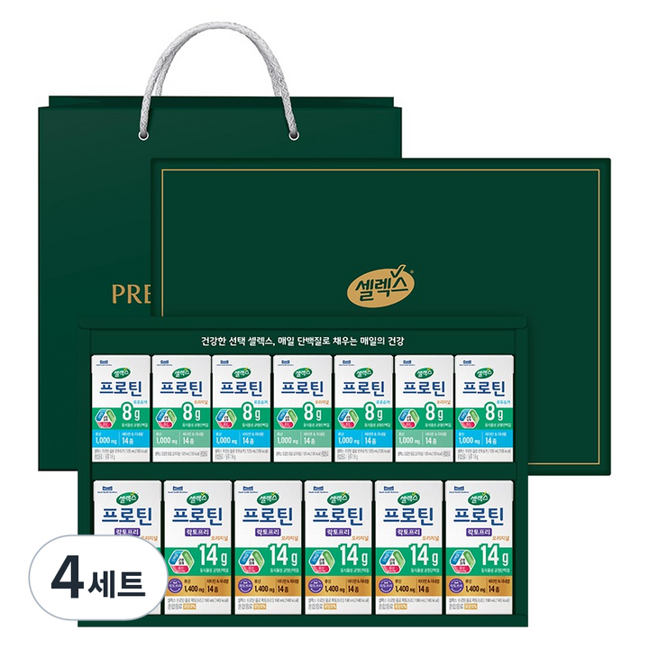 셀렉스 프로틴 음료 종합세트 1호 + 쇼핑백, 190ml, 4세트