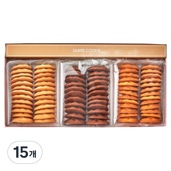 신라명과 세가지맛 사브레쿠키, 260g, 15개