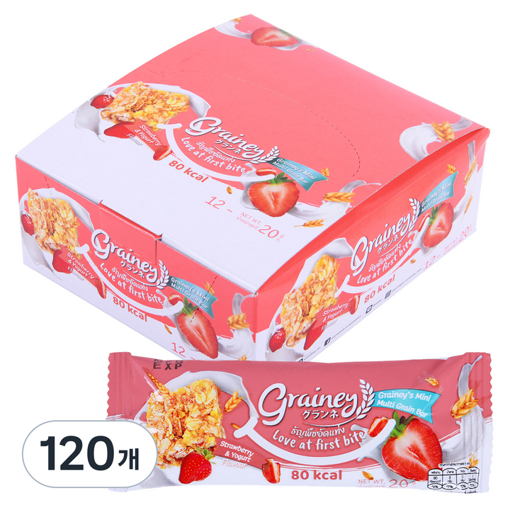 그레이니 멀티그레인바 스트로베리 앤 요거트 1cm, 20g, 120개