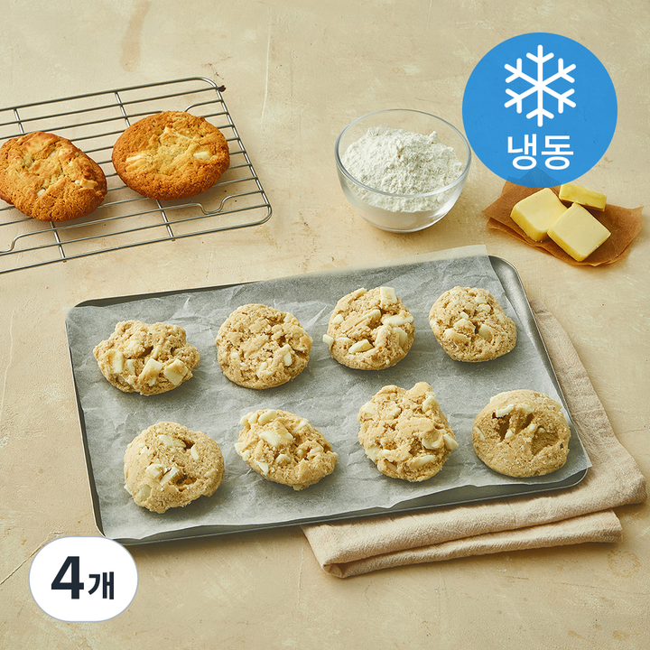 삼양사 서브큐 화이트 청크 딜라이트 쿠키 (냉동), 50g, 4개, 10개입