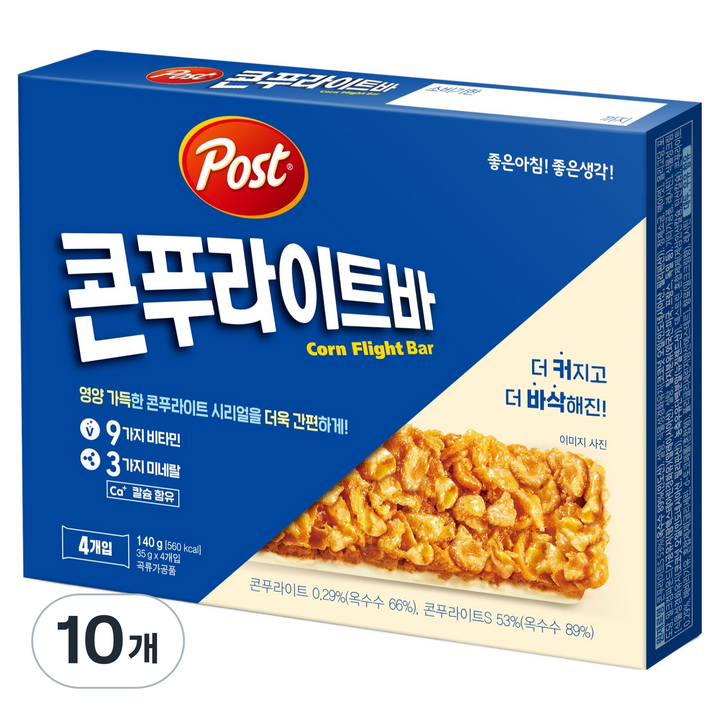 포스트 콘푸라이트바 4p, 140g, 10개