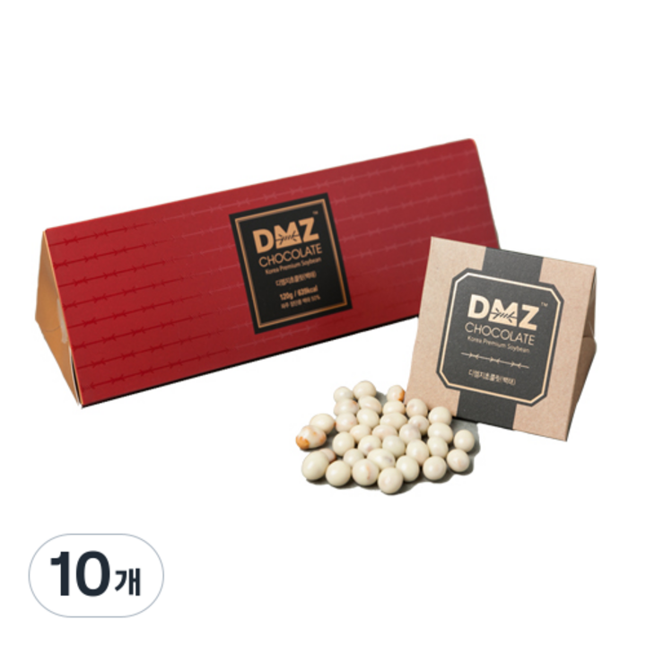 DMZ 파주 장단콩 삼각 백태 초콜릿, 10개, 120g